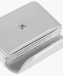 CLASSIC LOGO FLAP WALLET IN SILVER image 4