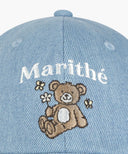 KIDS BEAR EMBROIDERY ROUND BUCKET HAT IN LIGHT BLUE image 4