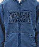 CLASSIC LOGO DYEING HOODIE ZIPUP IN BLUE image 4