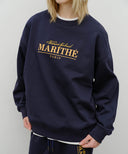 OVERSIZED EMBLEM LOGO SWEATSHIRT IN NAVY