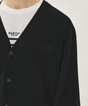 SMALL CLASSIC LOGO V-NECK KNIT CARDIGAN IN BLACK image 4