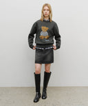 DOODLE BEAR KNIT PULLOVER IN CHARCOAL GREY image 4
