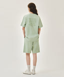 OUTLINE CLASSIC LOGO DYEING BERMUDA SWEAT SHORTS IN MINT image 4