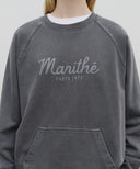 GARMENT DYED SWEATSHIRT IN CHARCOAL GREY