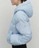 W REGULAR LOGO HOODED CROP DOWN JACKET IN LIGHT BLUE image 8