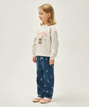 KIDS BEAR PRINTED DENIM PANTS IN DARK BLUE image 4