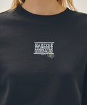 W FLOWER CLASSIC LOGO CROP SWEATSHIRT IN CHARCOAL GREY image 4