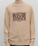 BOUCLE CLASSIC LOGO KNIT PULLOVER IN ECRU image 4