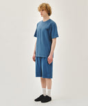OUTLINE CLASSIC LOGO DYEING BERMUDA SWEAT SHORTS IN BLUE image 4