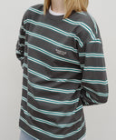 MULTI COLOR STRIPE LONG SLEEVE IN CHARCOAL GREY image 4