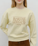 W CLASSIC LOGO CROP SWEATSHIRT IN LIGHT YELLOW image 4