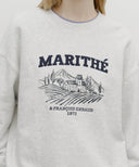 WINERY APPLIQUE LOGO OVER FIT SWEATSHIRT IN LIGHT HEATHER GREY image 4