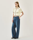 W SUMMER SEMI WIDE DENIM PANTS IN BLUE image 4