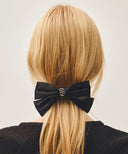 CIRCLE LOGO RIBBON HAIR PIN IN BLACK image 4