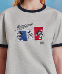 [MARITHE_DISNEY] MICKEY_FRENCH RINGER TEE IN LIGHT HEATHER GREY image 4