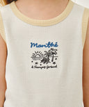KIDS WAFFLE RINGER SLEEVELESS IN IVORY image 4