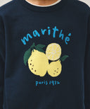 KIDS CITRON KNIT PULLOVER IN NAVY image 4