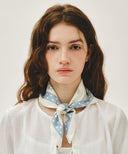 SUMMER PATTERN SILK SCARF IN IVORY image 4