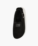 SUEDE STRAP CLOGS IN BLACK image 6