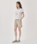 W EASY LINEN SHORTS IN LIGHT BEIGE image 4