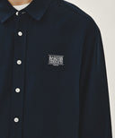 CLASSIC LOGO LINEN SHIRT IN NAVY image 4