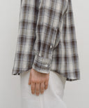CLASSIC LOGO OMBRE CHECK SHIRT IN BROWN