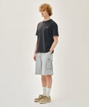 CLASSIC LOGO CARGO SWEAT SHORTS IN HEATHER GREY image 4