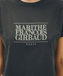 W CLASSIC LOGO CROP TEE IN CHARCOAL GREY image 4