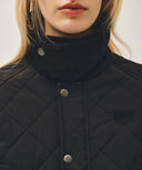 CORDUROY COLLAR QUILTED JACKET IN BLACK image 4