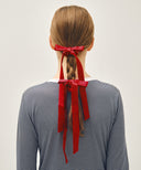 REGULAR LOGO SATIN HAIR RIBBON SCRUNCHIE 2PACK IN RED image 4