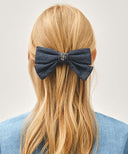 CIRCLE LOGO RIBBON HAIR PIN IN BLUE image 4