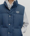CLASSIC LOGO DENIM DOWN VEST IN DARK BLUE image 4