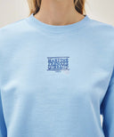 W FLOWER CLASSIC LOGO CROP SWEATSHIRT IN SKY BLUE image 4