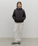 CLASSIC LOGO HOODED LIGHT DOWN JACKET IN BLACK image 5