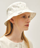 CLASSIC LOGO FLOWER BUCKET HAT IN IVORY image 5
