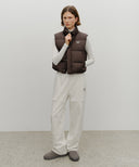 W CLASSIC LOGO CROP DOWN VEST IN DARK BROWN image 5