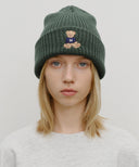 DOODLE BEAR BEANIE IN DARK GREEN image 5