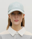DENIM WASHING CLASSIC LOGO COVERED CAP IN LIGHT BLUE image 5