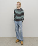 MULTI COLOR STRIPE LONG SLEEVE IN CHARCOAL GREY image 5