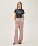 W CLASSIC LOGO CROP TEE IN CHARCOAL GREY image 5