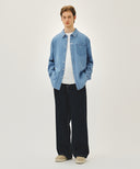 UNI BASIC DENIM SHIRT IN LIGHT BLUE image 8
