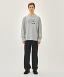 DOODLE CLASSIC LOGO LONG SLEEVE TEE IN HEATHER GREY image 4