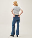 W BOOT-CUT DENIM PANTS IN BLUE image 5