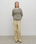 CLASSIC LOGO KNIT PULLOVER IN OATMEAL image 8
