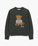 DOODLE BEAR KNIT PULLOVER IN CHARCOAL GREY image 5