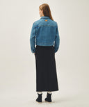 W CLASSIC LOGO SWEAT LONG SKIRT IN BLACK BLACK image 5