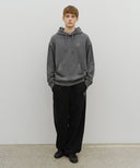 GARMENT DYED HOODIE IN CHARCOAL GREY