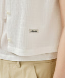 W CRINKLE SLEEVELESS + CARDIGAN SET IN WHITE image 5