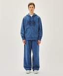 CLASSIC LOGO DYEING HOODIE ZIPUP IN BLUE image 5