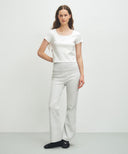 W BASIC CROP TEE IN WHITE image 5